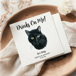 Kattbröllop Cocktails Servetter