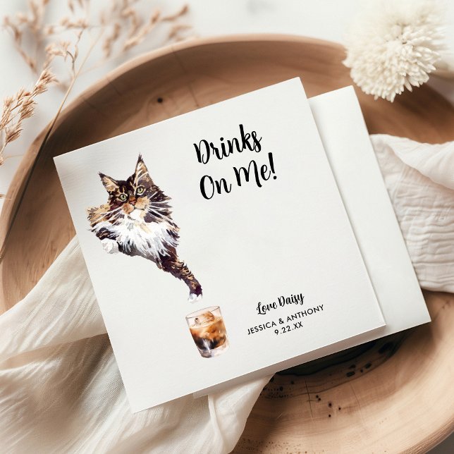 Kattbröllop Cocktailservetter Pappersservett (Skapare uppladdad)
