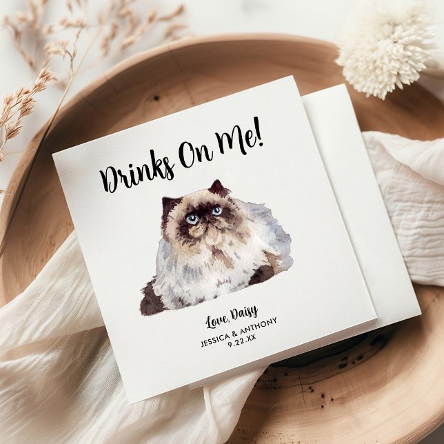Kattbröllop Cocktailservetter Pappersservett (Skapare uppladdad)