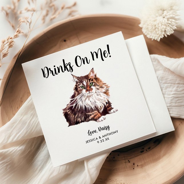 Kattbröllop Cocktailservetter Pappersservett (Skapare uppladdad)