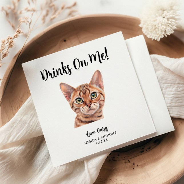 Kattbröllop Cocktailservetter Pappersservett (Skapare uppladdad)