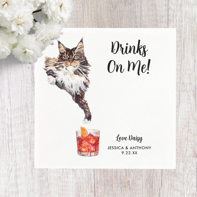 Kattbröllop Cocktailservetter Pappersservett (Skapare uppladdad)