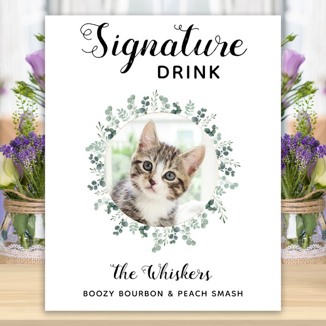 Kattbröllop Signaturdryck Foto Cocktailbar Poster (Skapare uppladdad)