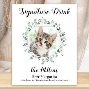 Kattbröllop Signaturdrycker Foto Cocktailbar Poster