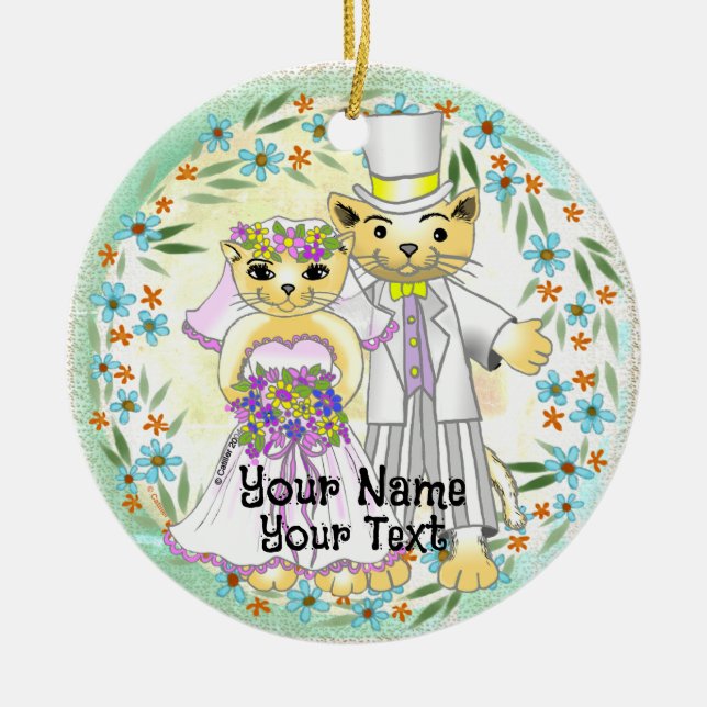 Kattbrud och -brudgumme Ornament (Framsidan)