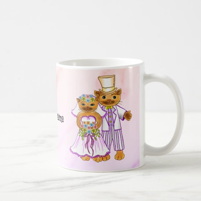 Kattbrud och -brudgumsmuggar kaffemugg (Höger)