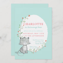 Kattburk Blommigt Födelsedagsfest