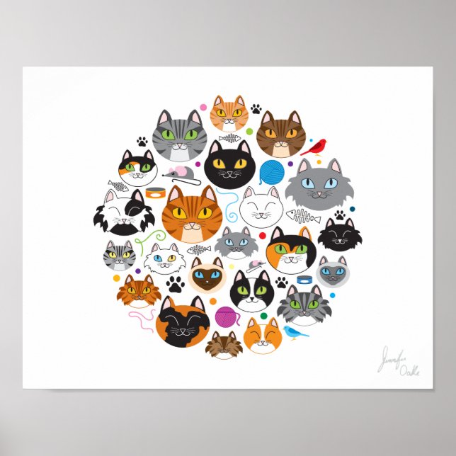 Kattcirkel 11x14 Poster (Framsidan)