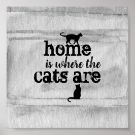 kattcitat poster vattenfärgsdesign