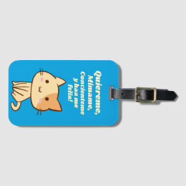 Kattcitat quiereme mimame y hazme feliz bagagebricka