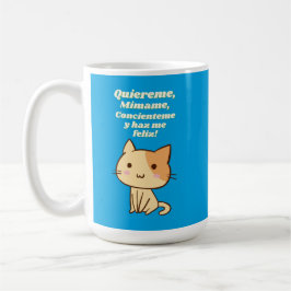 Kattcitat quiereme mimame y hazme feliz kaffemugg