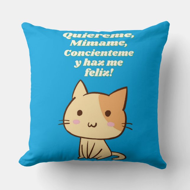 Kattcitat quiereme mimame y hazme feliz kudde (Framsida)