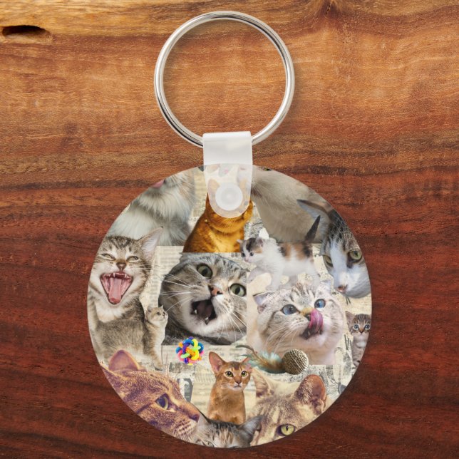Kattcollage Nyckelring (Baksida)