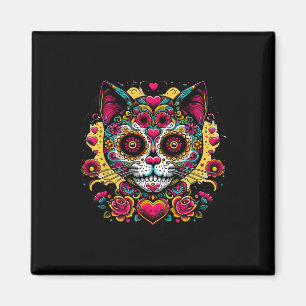 Kattdagen i Dead Dia de Los Muertos Cinco de Mayo Magnet