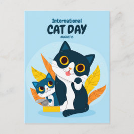 Kattdagen i internationell vykort