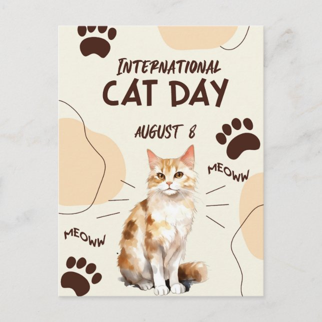 Kattdagen i internationell vykort (Framsida)