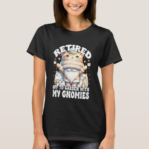 Kattdam Ålderspensionärsordspråk Rolig Gnome För P T Shirt