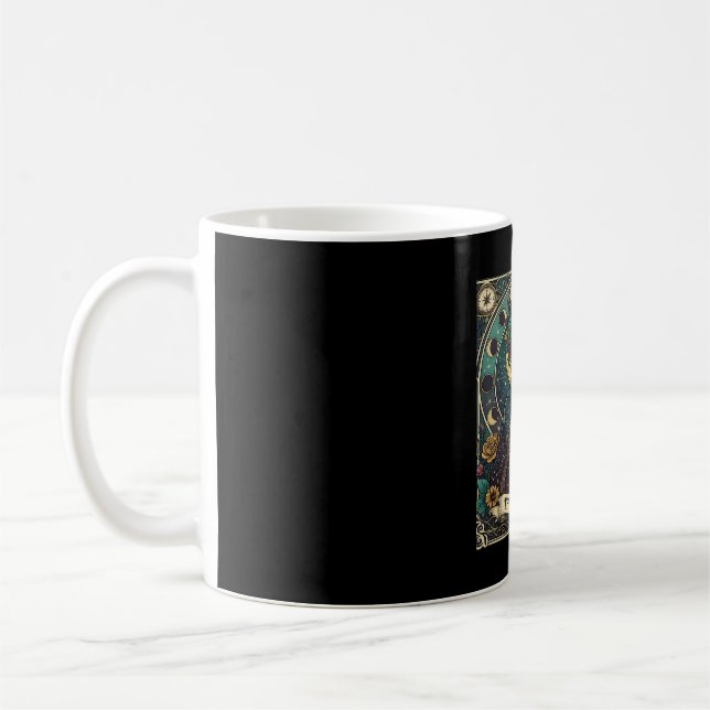 Kattdam Halloween Skelett Blommig Måne Kompass Kaffemugg (Vänster)
