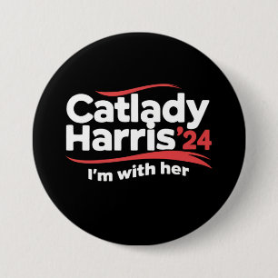 Kattdam Kamala Harris 2024 Jag står bakom henne Knapp