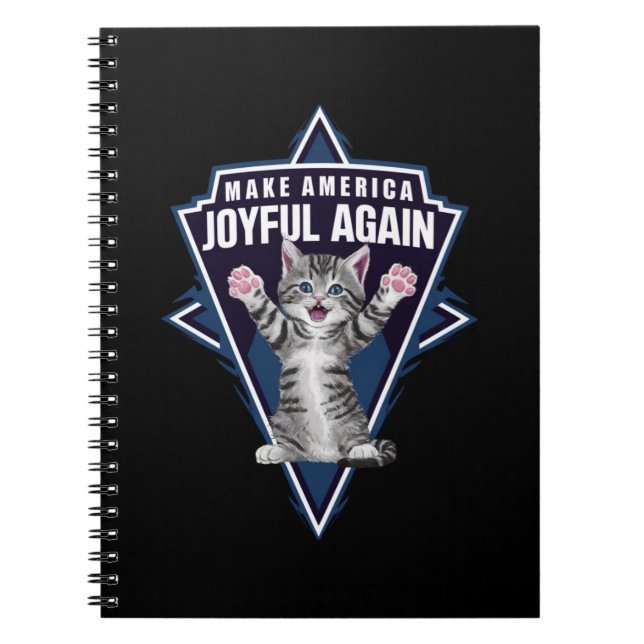 Kattdam Make America Joyful Again Harris Vägg 24 Anteckningsbok (Framsidan)
