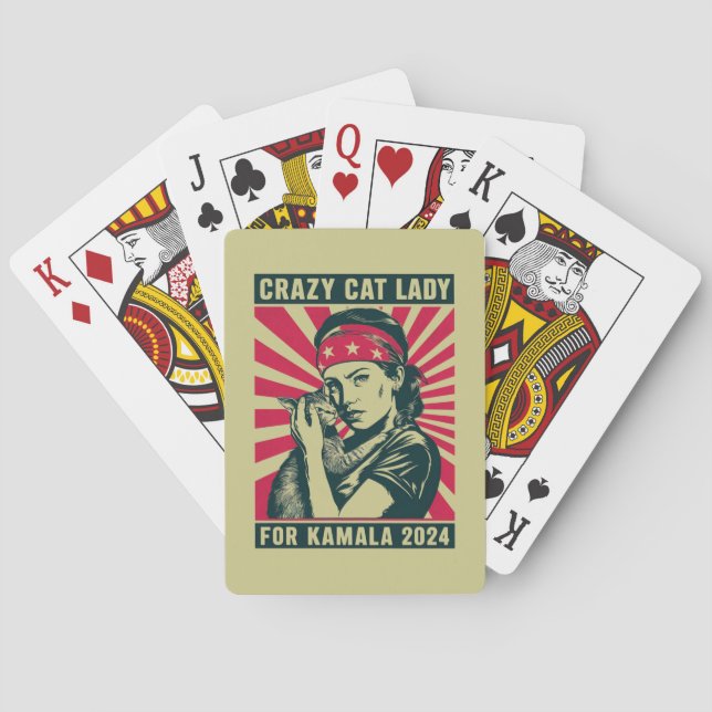Kattdamen för Kamala 2024  Casinokort (Baksidan)