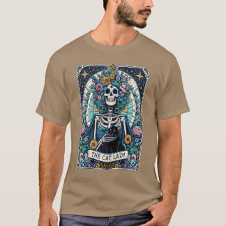Kattdamens arot-kort Skelett kattmamma kattälskare T Shirt
