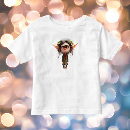 Kattdamens julalvelt-shirt för småbarn t shirt