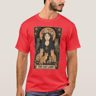 Kattdamens Tarotkort Roligt Häxlikt Gotiskt Kattma T Shirt