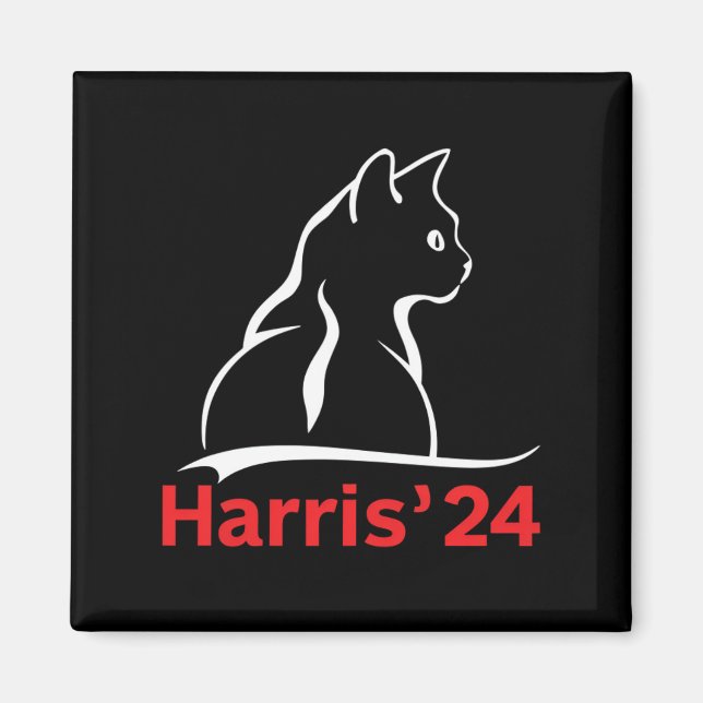 Kattdamer för Kamala Katt 2024 President Kamala  Magnet (Framsidan)