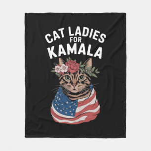 Kattdamer för Kamala Kattdam Harris Val Fleecefilt