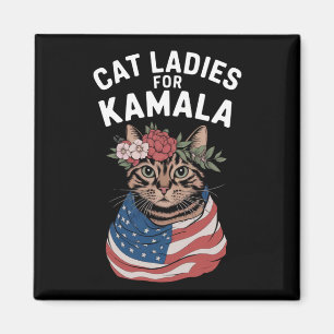 Kattdamer för Kamala Kattdam Harris Val Magnet