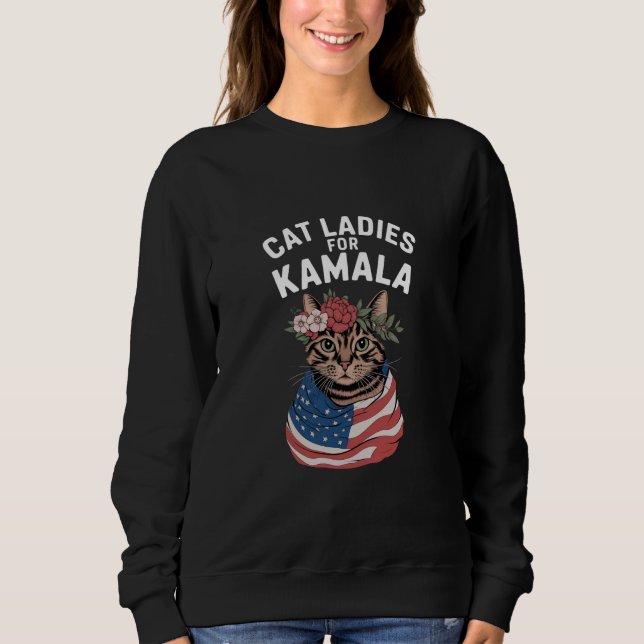 Kattdamer för Kamala Kattdam Harris Val T Shirt (Framsida)
