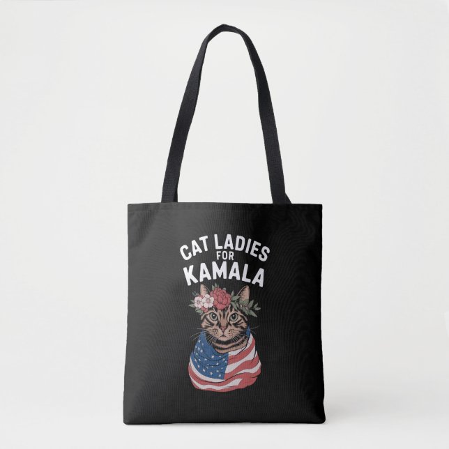 Kattdamer för Kamala Kattdam Harris Val Tygkasse (Framsida)