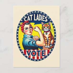Kattdamer röstar vykort