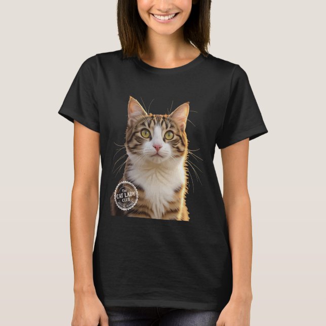 Kattdamklubb Medlem Tabby Kärlek T Shirt (Framsida)