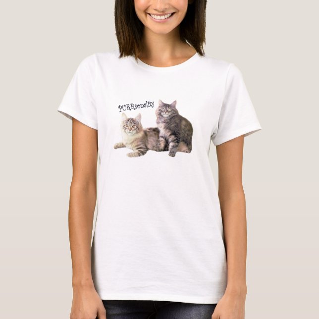 KattdamT-tröja PURRsonality Tee Shirt (Framsida)