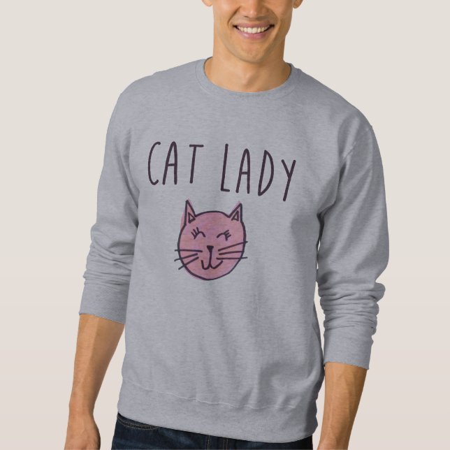 Kattdamtröja Sweatshirt (Framsida)