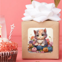 Kattdekal för vintage av katt