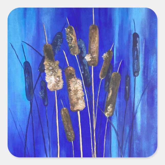 kattdekal fyrkantigt klistermärke (Framsida)