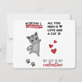 Kattdekal Set Min katt är min valentin Julkort