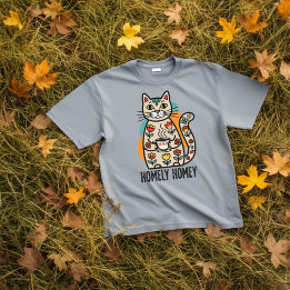 Kattdesign i Homey lycklig T Shirt