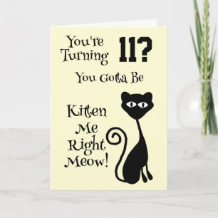 Kattdesign Personlig 11:e födelsedagen Kort