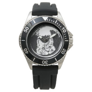 Kattdesignern för svartvit minimal Snyggt Armbandsur