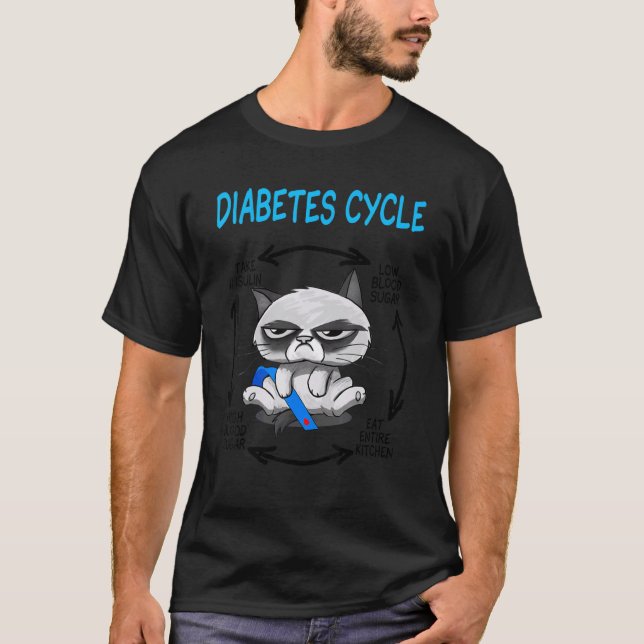 Kattdiabetescykel T Shirt (Framsida)