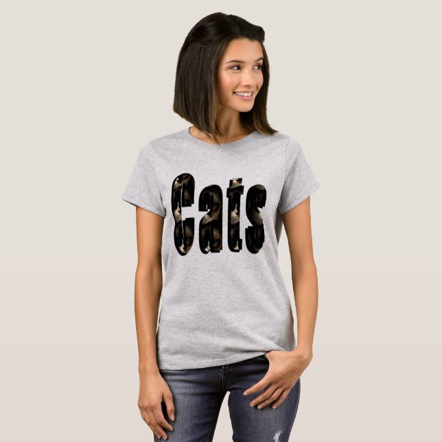 Kattdimensionell Logotyp som framställs av rågkatt Tee (Hel framsida)