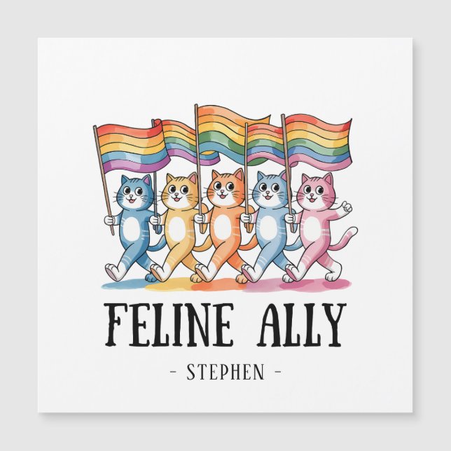 Kattdjur Ally - Pridet Rainbow Cat LGBTQ (Framsida)