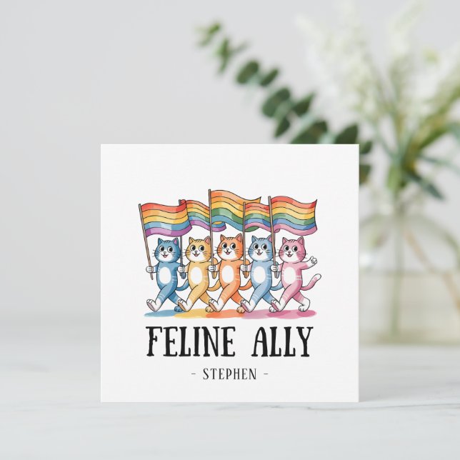 Kattdjur Ally - Pridet Rainbow Cat LGBTQ (Stående Fram)