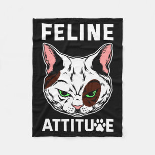 Kattdjur Attitude Cat Mood Pet-tecken Fleecefilt