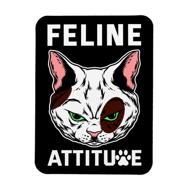 Kattdjur Attitude Cat Mood Pet-tecken Magnet (Vertikal)