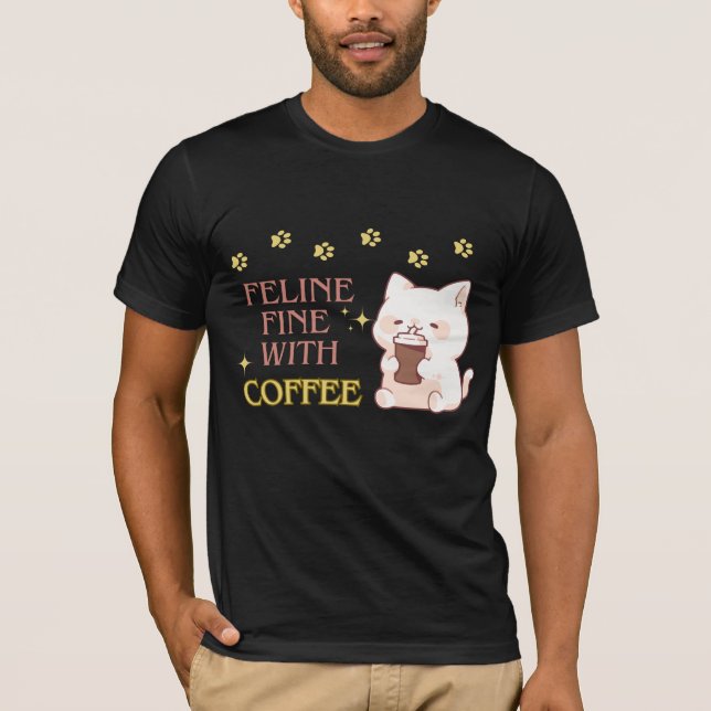 Kattdjur Bra Catful Coffee Design T Shirt (Framsida)